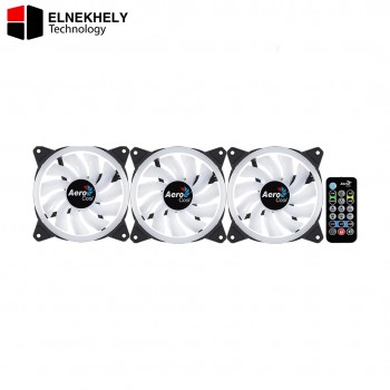 Aerocool Duo 12 Pro ARGB 3-Fan Kit with Wireless Remote and 6-Port Controller Hub – 120mm PWM Aerocool Duo 12 Pro ARGB 3-Fan Kit with Wireless Remote and 6-Port Controller Hub – 120mm PWM