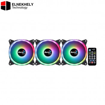 Aerocool Duo 12 Pro ARGB 3-Fan Kit with Wireless Remote and 6-Port Controller Hub – 120mm PWM