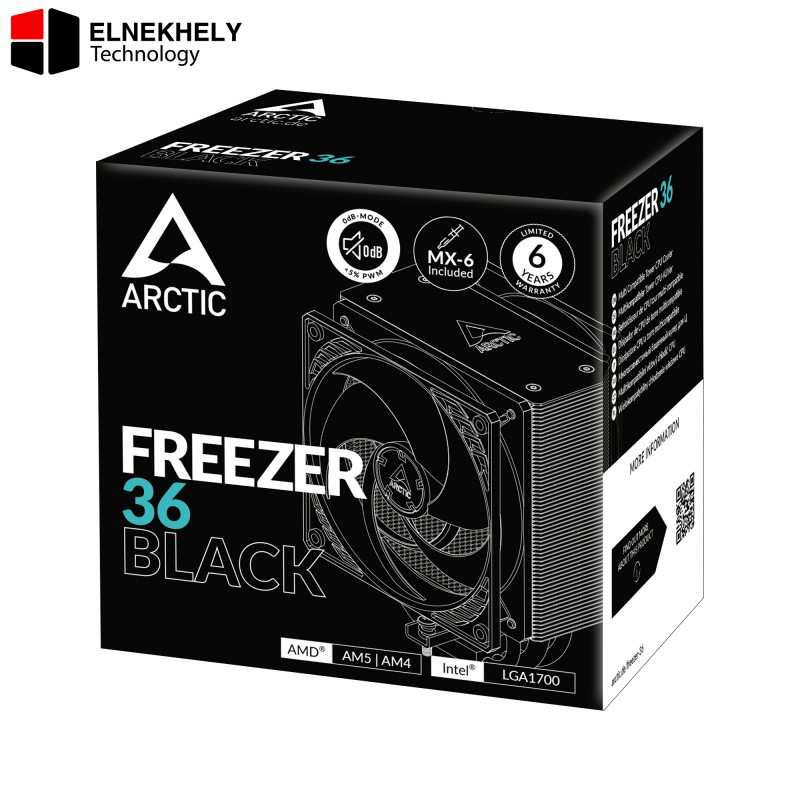 ARCTIC Freezer 36 CPU Air Cooler – Dual 120mm PWM Fans, High-Performance Tower Cooler, Compatible with Intel LGA1851/LGA1700 and AMD AM5/AM4 – Black