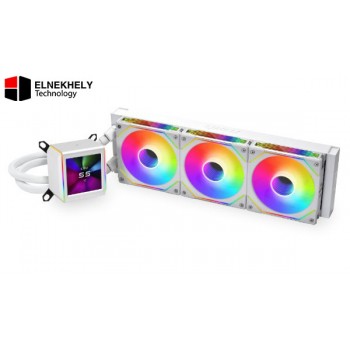 Lian Li Galahad II LCD SL-INF 360MM (White) AIO CPU Cooler – UNI FAN, IPS Screen, LGA 1700 / AM5 Compatible