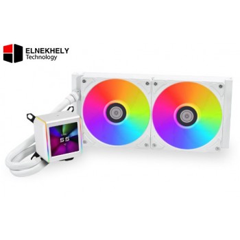 Lian Li Galahad II LCD SL-INF 360MM (White) AIO CPU Cooler – UNI FAN, IPS Screen, LGA 1700 / AM5 Compatible
