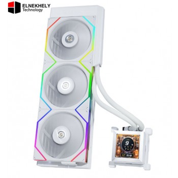 Lian Li HydroShift LCD 360MM (White ) AIO Cooler – High-Performance Liquid Cooling, No Fans Included