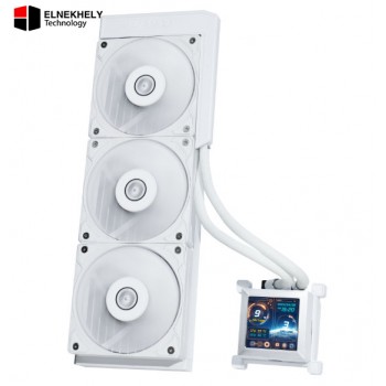 Lian Li HydroShift LCD 360MM (White ) AIO Cooler – High-Performance Liquid Cooling, No Fans Included