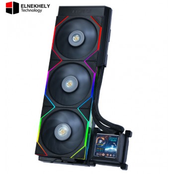 Lian Li HydroShift LCD 360R RGB (Black) AIO Liquid CPU Cooler – 2.88” IPS Display, Intel LGA1700 / AMD AM5/AM4 Compatible