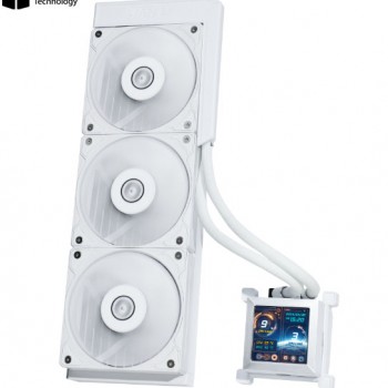 Lian Li HydroShift LCD 360R RGB (White) AIO Liquid CPU Cooler – 2.88” IPS Display 360mm Radiator, Intel LGA1700 & AMD AM5/AM4 Compatible
