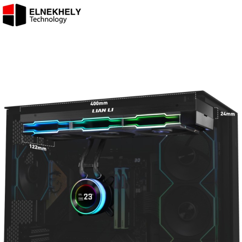 Lian Li HydroShift II LCD-C 360CL 360mm AIO Liquid CPU Cooler with UNI FAN CL Wireless – Black / White