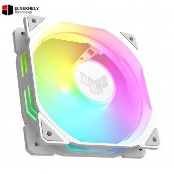 TUF Gaming TR120 ARGB White Chassis Fan – 120mm PWM High Static Pressure & Airflow Cooling Fan, Addressable RGB Lighting, Durable Design, Optimized for PC Cases, Radiators & Heatsinks
