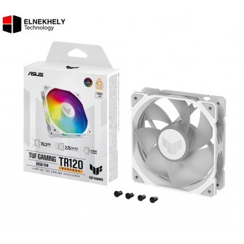 TUF Gaming TR120 ARGB White Chassis Fan – 120mm PWM High Static Pressure & Airflow Cooling Fan, Addressable RGB Lighting, Durable Design, Optimized for PC Cases, Radiators & Heatsinks