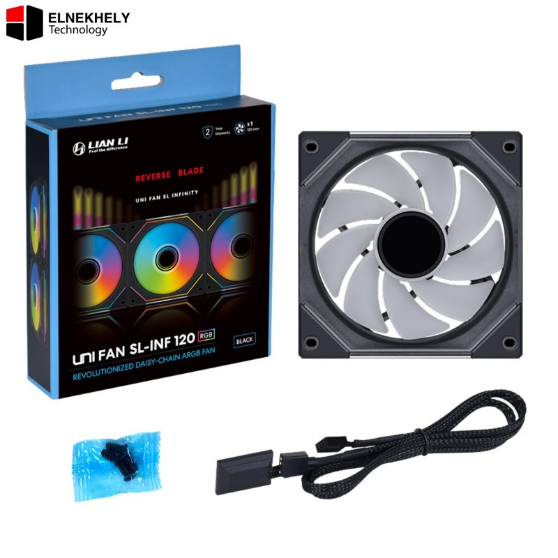 Lian Li UNI FAN SL-INF 120mm & 140mm Reverse Blade PWM ARGB Fans — High Air Pressure, 63.6 to 71.6 CFM Airflow, Fluid Dynamic Bearing, Quiet Operation 28.6-32 dBA, Black 3 -Year Warranty Lian Li UNI FAN SL-INF 120mm & 140mm Reverse Blade PWM ARGB Fans — High Air Pressure, 63.6 to 71.6 CFM Airflow, Fluid Dynamic Bearing, Quiet Operation 28.6-32 dBA, Black 3 -Year Warranty