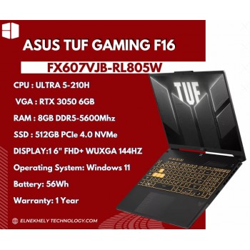 ASUS TUF Gaming F16 (FX607VJB-RL805W) Intel Core Ultra 5 210H RTX 3050 6GB 16" FHD+ 144Hz Laptop - Mecha Gray
