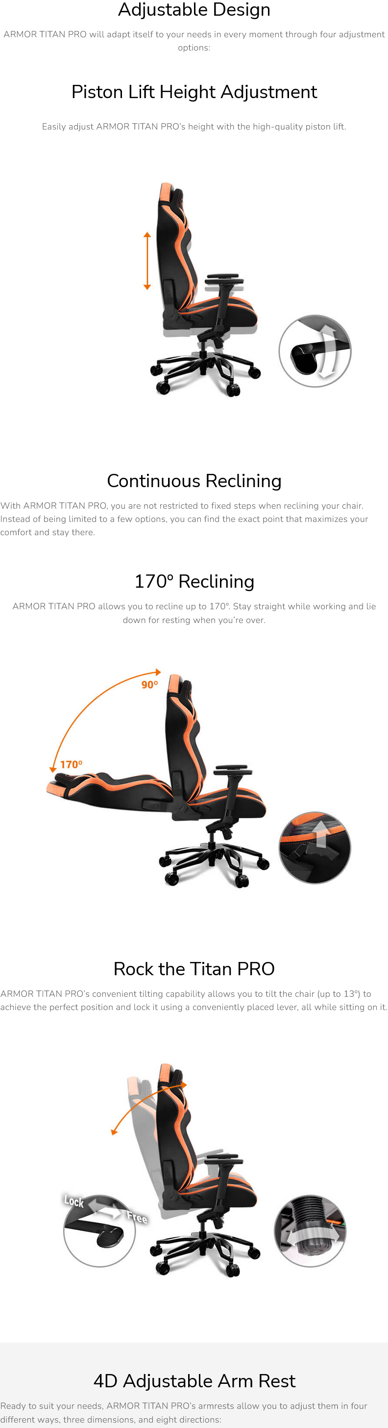 COUGAR ARMOR TITAN PRO ORANGE Gaming Chair - COUGAR ARMOR TITAN