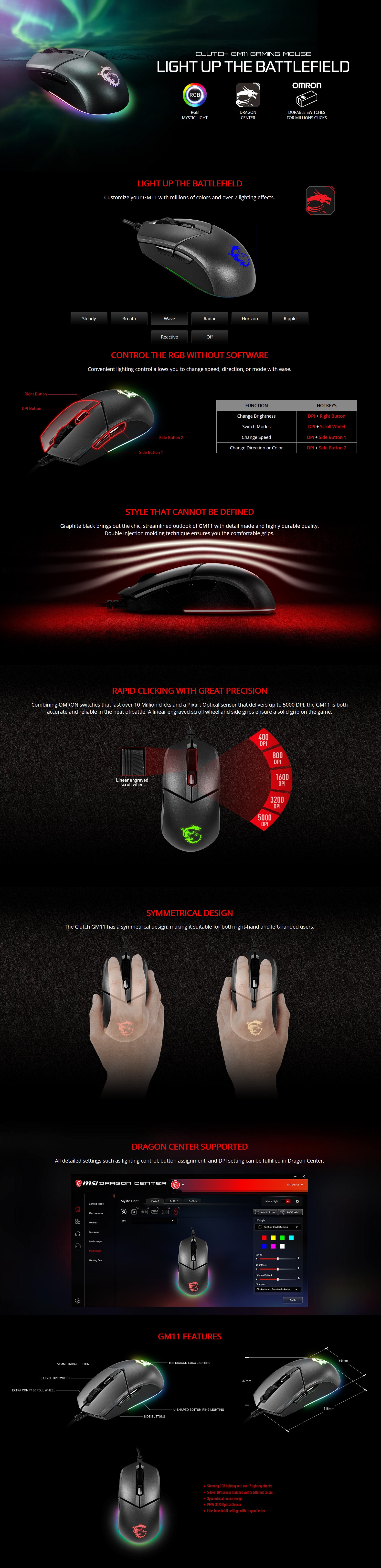 Souris Gaming MSI Embrayage GM11 - DiscoAzul.com