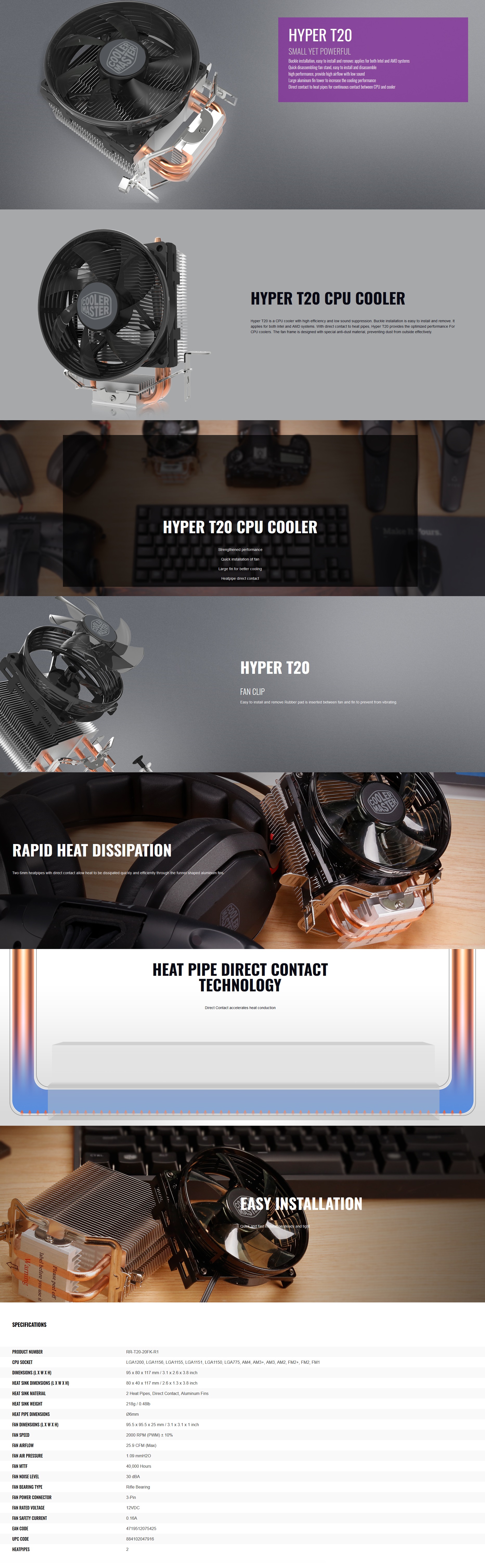 Cooler Master HYPER T20 CPU COOLER 120MM