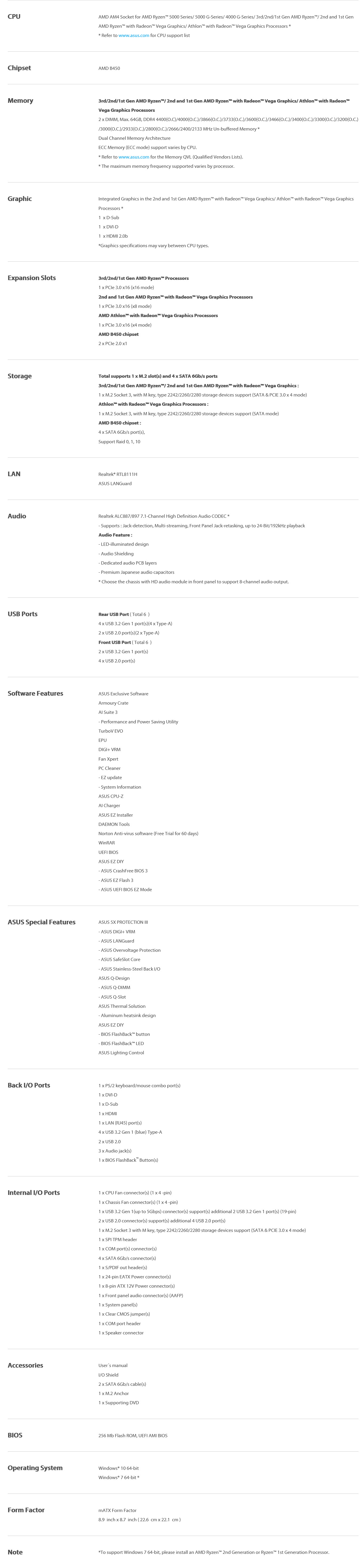 ASUS B450M-K II PRIME AM4 AMD B450 SATA 6Gb/s mATX AMD Motherboard